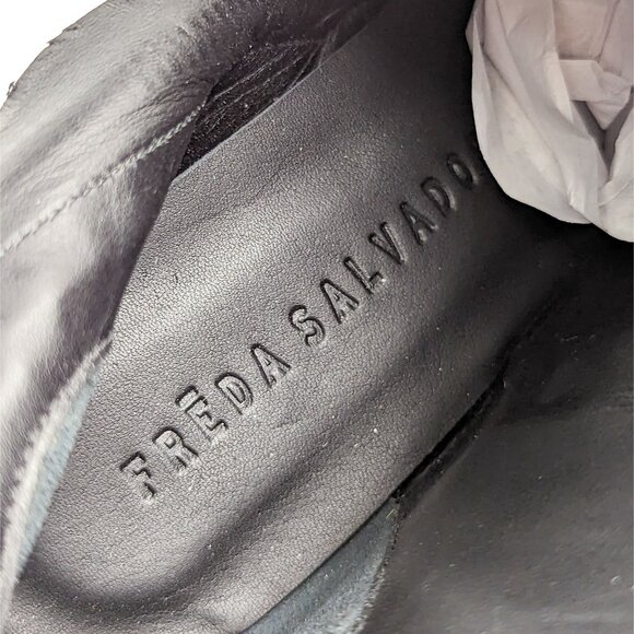 Freda Salvador Women Fia Croc Embossed Pointy Toe Heeled Leather boots size 8.5 - Picture 10 of 10